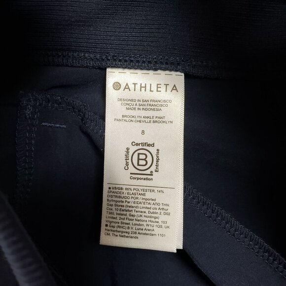 Athleta Brooklyn Mid Rise Ankle Pant Womens 8 Navy Blue Travel UPF 50 - Picture 10 of 11
